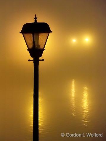 Canal Lights On A Foggy Night_01720-2.jpg - Rideau Canal Waterway photographed at Smiths Falls, Ontario, Canada.